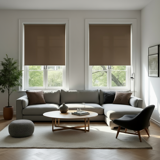 Estor traslúcido marrón