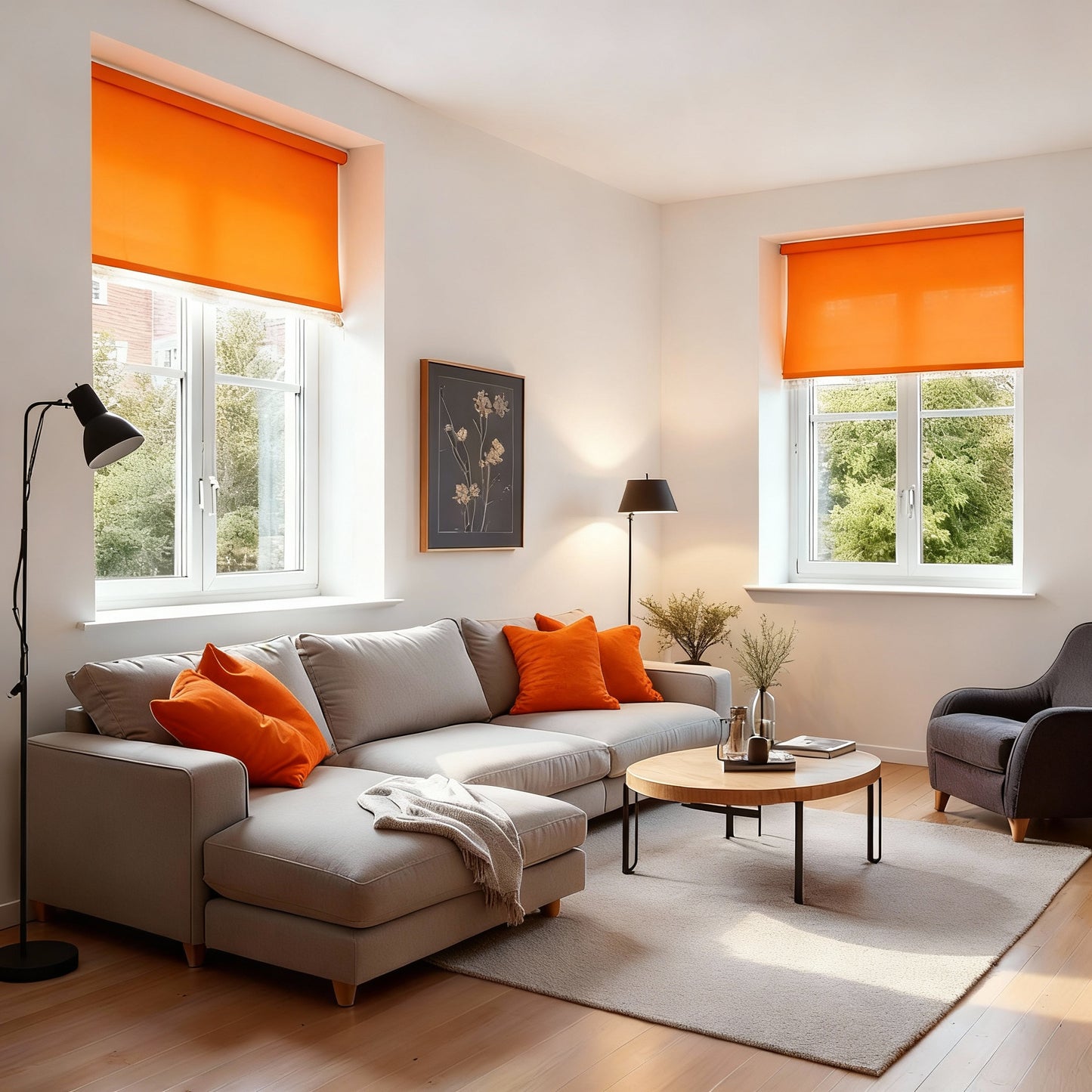 Estor traslúcido naranja