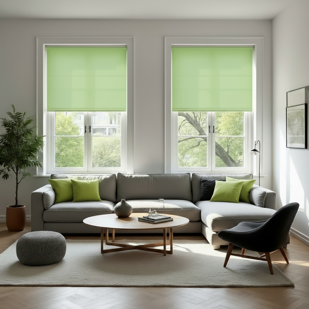 Estor traslúcido verde